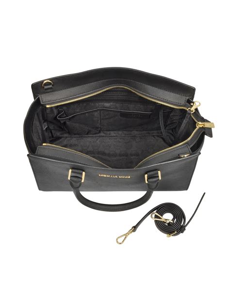 michael michael kors large selma top zip satchel black uk|Michael Kors selma large satchel.